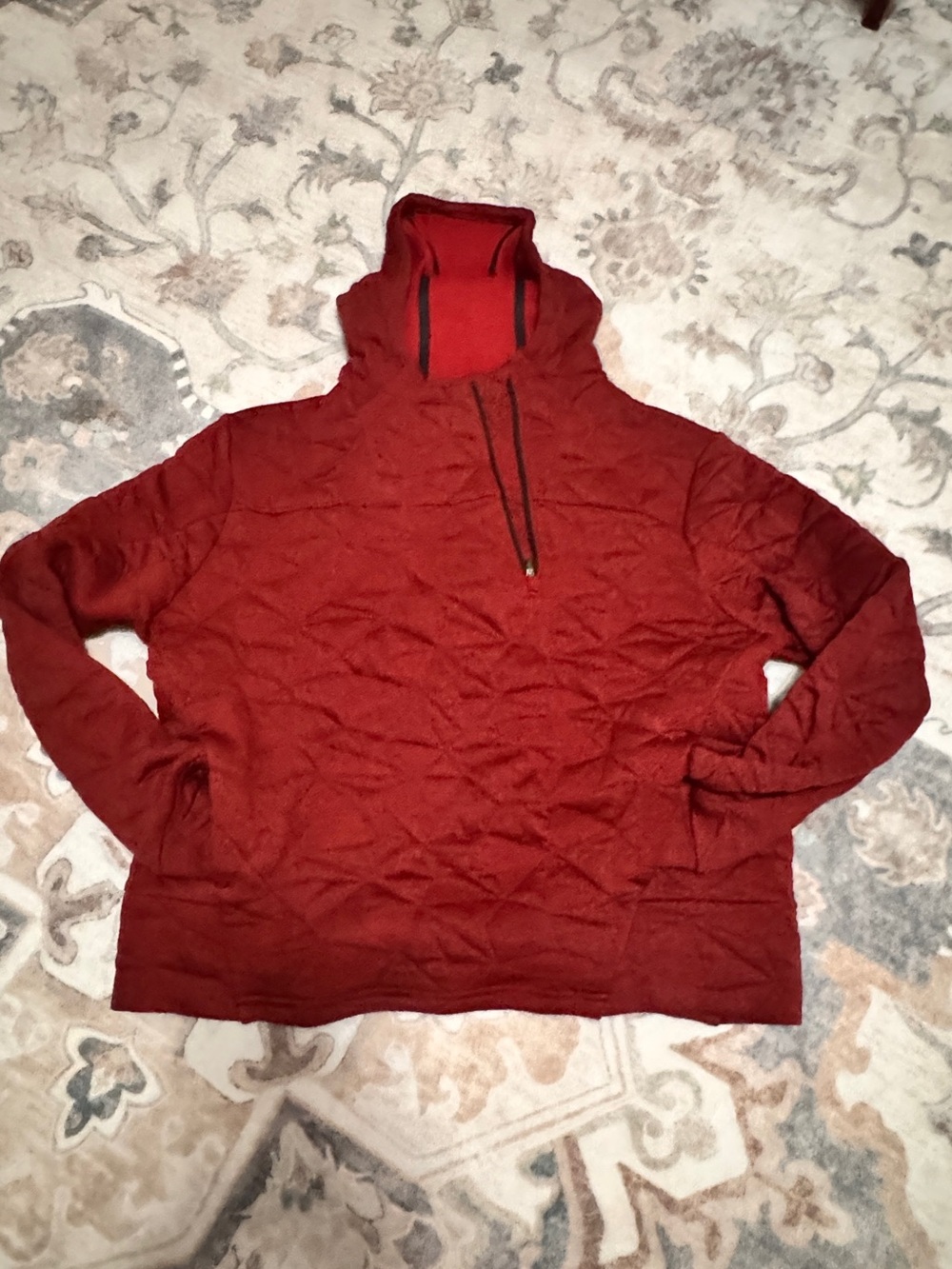The North Face Quilted Red Pullover with Funnel Neck Sz m